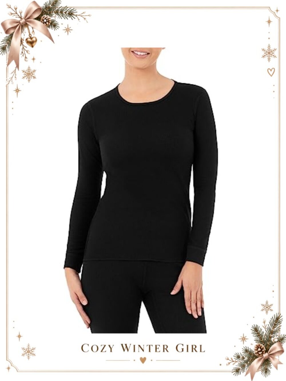 Micro Waffle Thermal Crew Neck Long Sleeve Tee Shirt